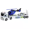 LEAN TOYS Set Camión de Policía Camión Grúa Coche Helicóptero Luces Sonido