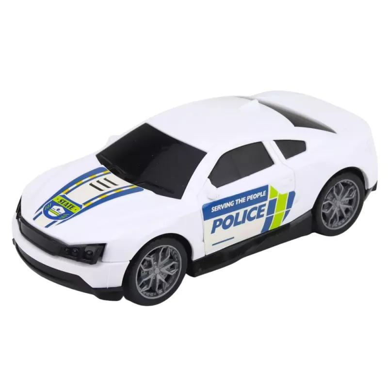 LEAN TOYS Set Camión de Policía Camión Grúa Coche Helicóptero Luces Sonido