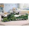 LEAN TOYS Set Militar Camión Militar Camión Grúa Coche Helicóptero Luz Sonido