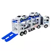 LEAN TOYS Camión de Policía Camión Grúa Transporte Coches de Policía con Luz y Sonido
