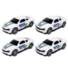 LEAN TOYS Camión de Policía Camión Grúa Transporte Coches de Policía con Luz y Sonido