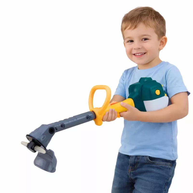 LEAN TOYS Cortacésped Infantil con Sonidos, Luces y Cuchilla de Goma