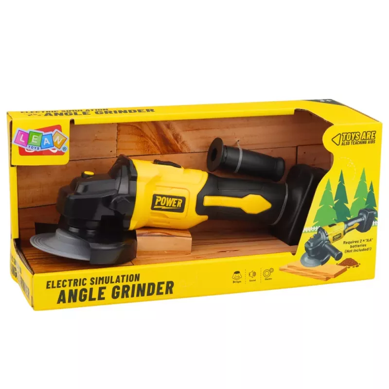 LEAN TOYS Amoladora Angular de Juguete para Niños con Sonidos Amarillo