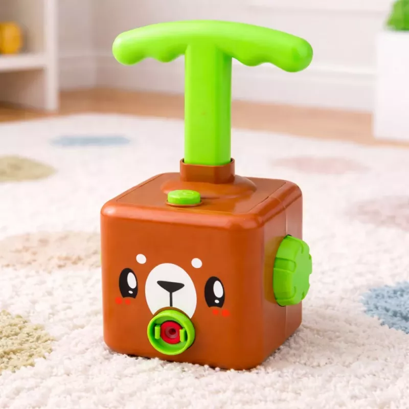 LEAN TOYS Set de juego con lanzador de globos, coches y osito de peluche para niños