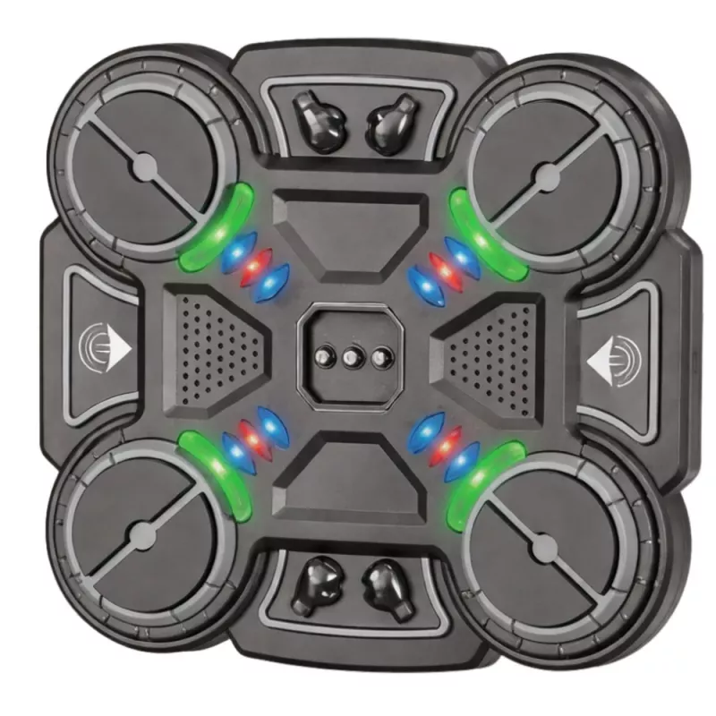 LEAN TOYS Escudo interactivo de entrenamiento de boxeo con música y luces LED, 3 niveles, negro