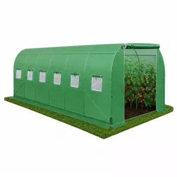 LEAN Invernadero de túnel de plástico para huerto PRO estructura 25 mm 6x3x2 m 18 m²