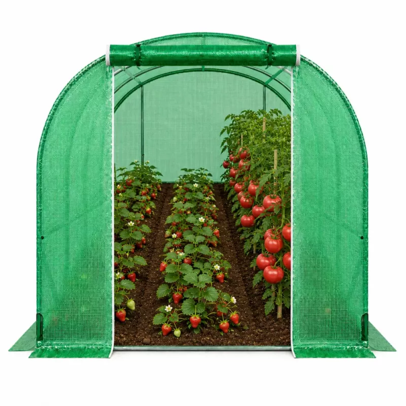 LEAN Invernadero de túnel de plástico para huerto PRO estructura 25 mm 6x3x2 m 18 m²