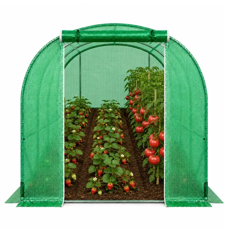 LEAN Túnel de plástico para jardín, invernadero para hortalizas PRO, estructura 25 mm, 8 x 3 x 2 m, 24 m²