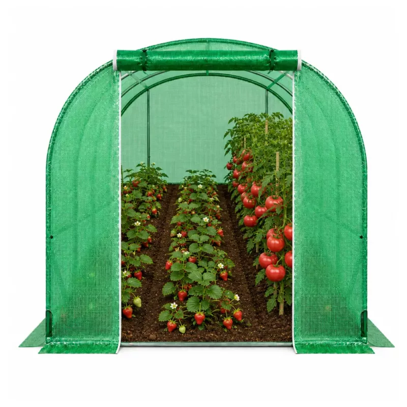 LEAN Invernadero de túnel de plástico para huerto PRO estructura 25 mm 10x3x2 m 30 m²