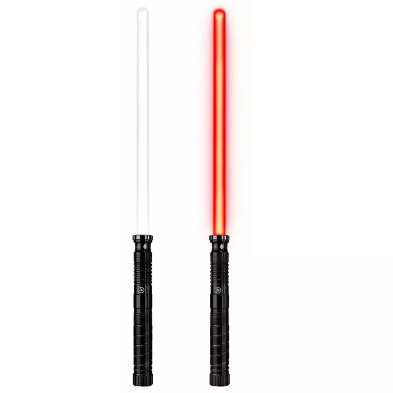 LEAN TOYS Sable láser LED con sonido, empuñadura de metal, 75 cm