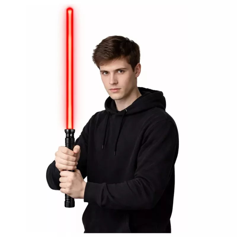 LEAN TOYS Sable láser LED con sonido, empuñadura de metal, 75 cm