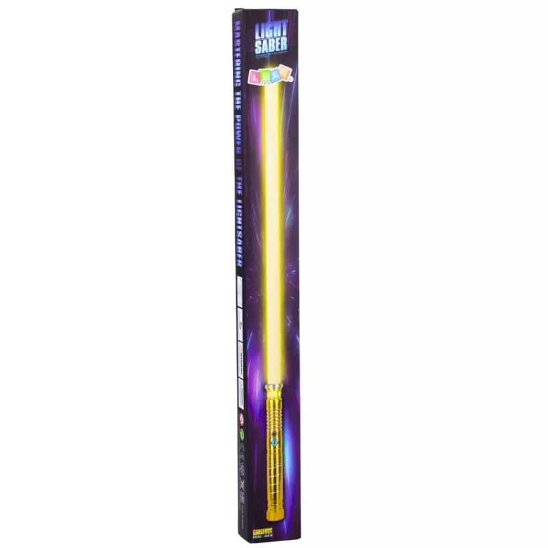 LEAN TOYS Sable láser LED con sonido, empuñadura de metal, 75 cm