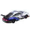 LEAN TOYS Coche teledirigido con derrape RC, ruedas intercambiables, 4WD, azul, 1:24