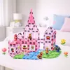 LEAN TOYS Bloques magnéticos con figuras, pinturas y tarjetas para pintar, rosa, 80 uds.