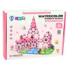 LEAN TOYS Bloques magnéticos con figuras, pinturas y tarjetas para pintar, rosa, 80 uds.
