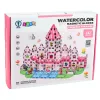 LEAN TOYS Bloques magnéticos con figuras, pinturas y tarjetas para pintar, rosa, 142 piezas