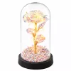 LEAN Rosa eterna en cúpula de cristal con iluminación LED de cristal, 21,5 x 11 cm