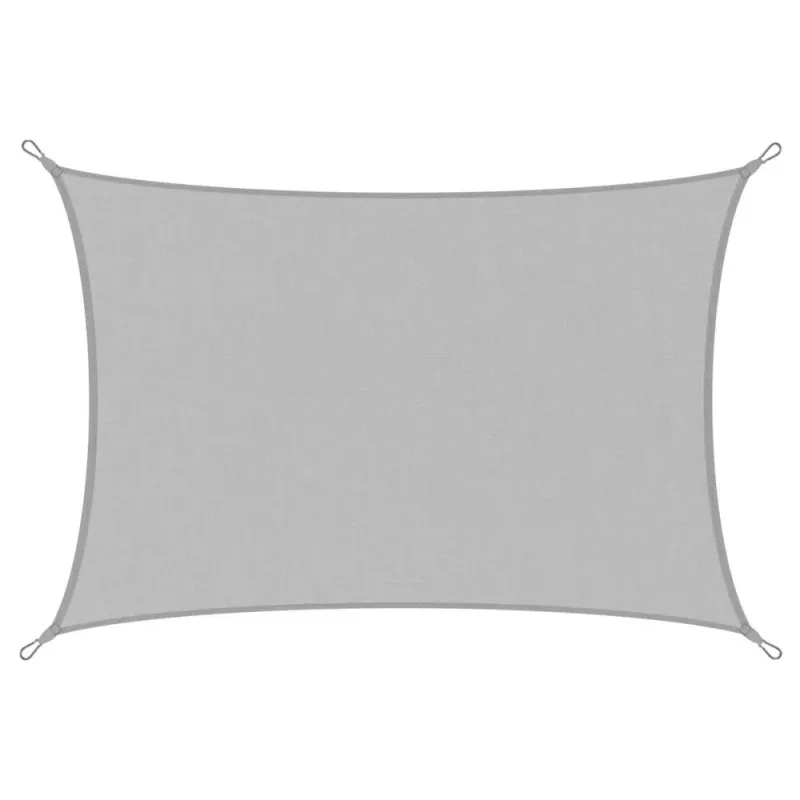 LEAN Vela de sombra para jardín, rectangular, impermeable, gris, 300x400 cm
