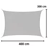 LEAN Vela de sombra para jardín, rectangular, impermeable, gris, 300x400 cm