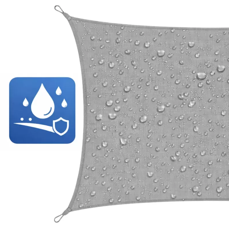 LEAN Vela de sombra para jardín, rectangular, impermeable, gris, 300x400 cm