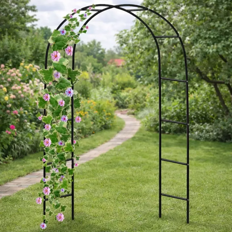 LEAN Pérgola de metal para jardín, para plantas trepadoras, arco, 240x140 cm