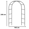 LEAN Pérgola de metal para jardín, para plantas trepadoras, arco, 240x140 cm
