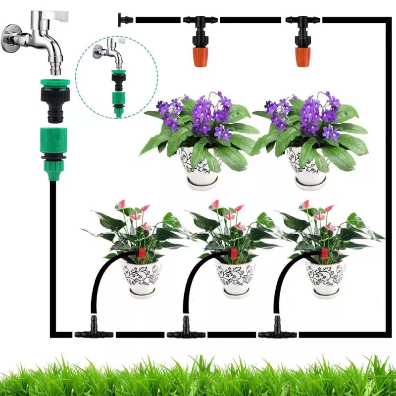 LEAN Set de sistema de riego automático para jardín, 55M+15M, 386 piezas
