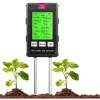 LEAN Medidor de humedad de plantas, higrómetro de suelo 6 en 1, temperatura, luz y PH