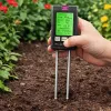 LEAN Medidor de humedad de plantas, higrómetro de suelo 6 en 1, temperatura, luz y PH