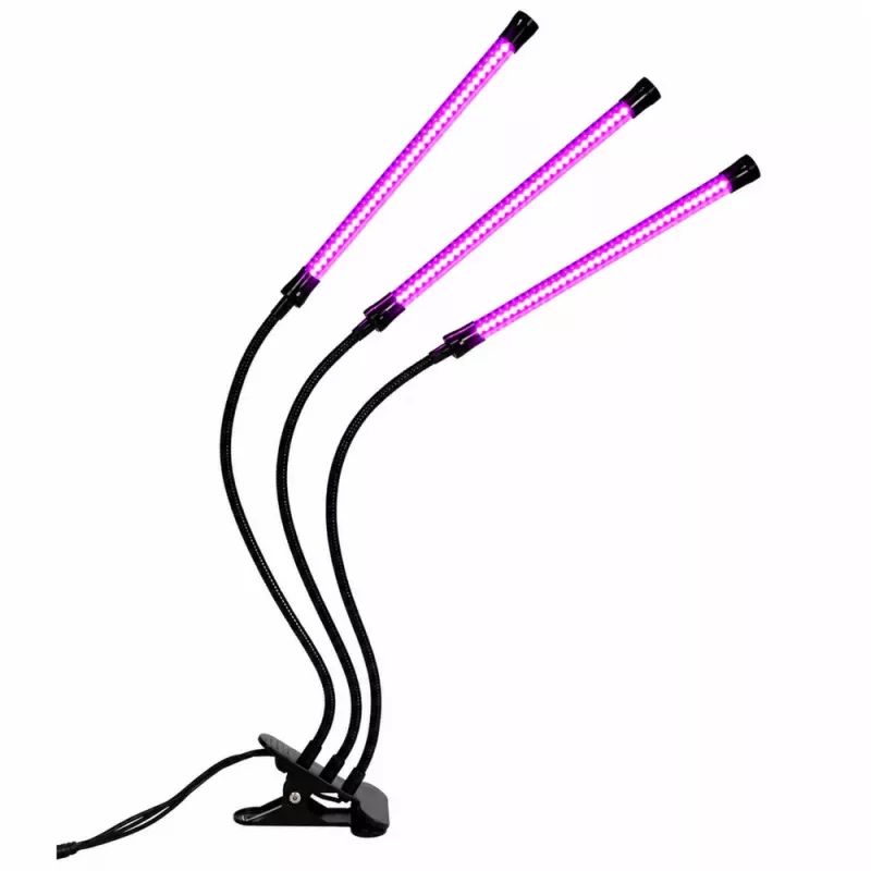 LEAN Lámpara LED para cultivar e iluminar plantas, triple módulo, con pinza