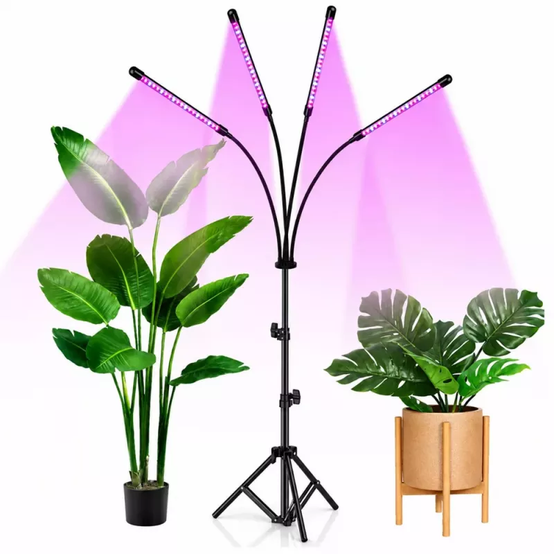 LEAN Lámpara LED para el crecimiento e iluminación de plantas, soporte de 4 paneles, mando a distancia