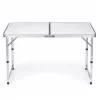 Mesa de camping plegable LEAN con sistema de maleta de altura ajustable, blanco