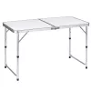Mesa de camping plegable LEAN con sistema de maleta de altura ajustable, blanco