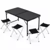 Conjunto de muebles de camping LEAN mesa plegable 4 taburetes negro maleta