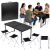 Conjunto de muebles de camping LEAN mesa plegable 4 taburetes negro maleta