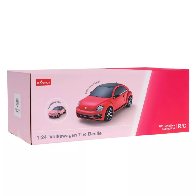 Rastar Volkswagen Beetle UV Sensitive coche teledirigido RC rosa 1:24