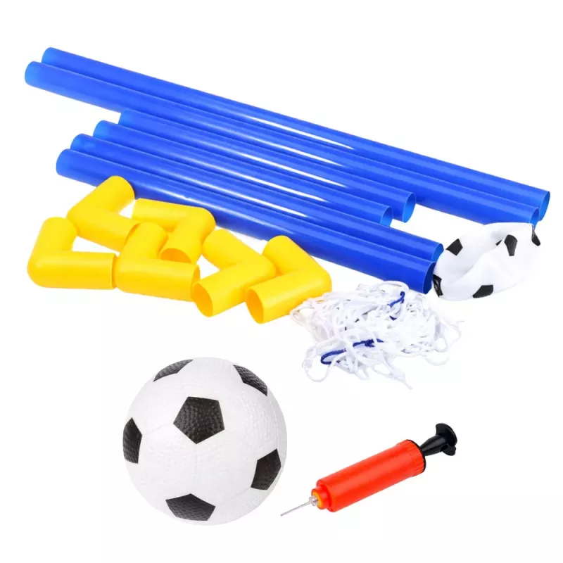 LEAN TOYS conjunto deportivo para jugar al fútbol, portería, balón, bomba 62x40cm
