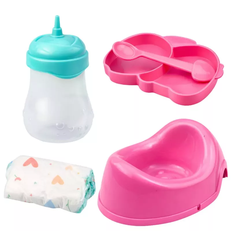 LEAN TOYS muñeca bebé accesorios de cuidado biberón orinal 35 cm