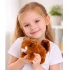 LEAN TOYS ardilla de peluche interactiva en cesta, camina y hace sonidos, marrón