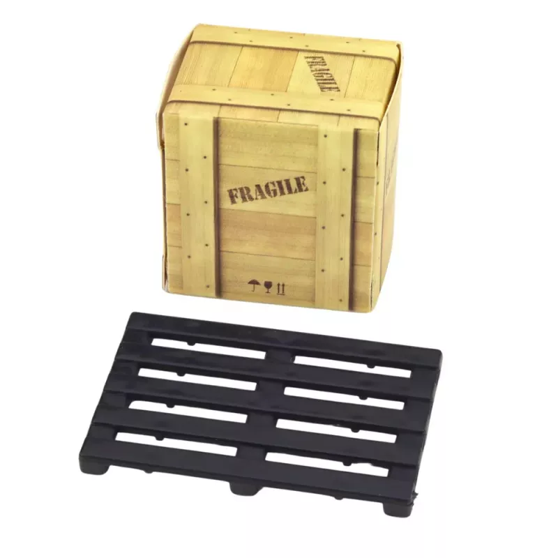 LEAN TOYS carretilla elevadora con horquillas metálicas motorizadas para mover palés y cajas, amarillo