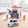 LEAN TOYS coche de policía interactivo con gasolinera, luz, sonido y humo
