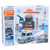 LEAN TOYS coche de policía interactivo con gasolinera, luz, sonido y humo