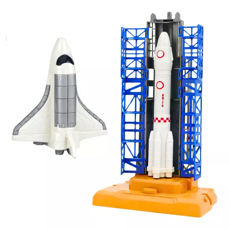 LEAN TOYS estación espacial cohete transbordador satélites cosmonautas luces