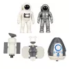 LEAN TOYS estación espacial cohete transbordador satélites cosmonautas luces