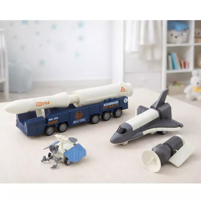 LEAN TOYS conjunto espacial cohete transbordador satélite vehículo de transporte