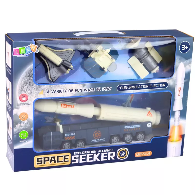 LEAN TOYS conjunto espacial cohete transbordador satélite vehículo de transporte