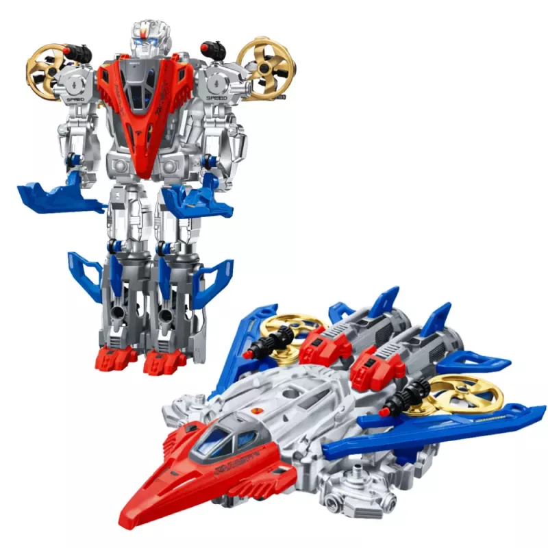 LEAN TOYS robot Fighter Combat 2 en 1 luces sonidos rojo-azul 29 uds.