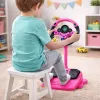 LEAN TOYS volante interactivo con soporte y pedales, luces, sonidos, rosa