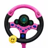 LEAN TOYS volante interactivo con soporte y pedales, luces, sonidos, rosa