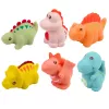 LEAN TOYS conjunto de dinosaurios de goma educativos para el baño, juegos pastel, 6 piezas
